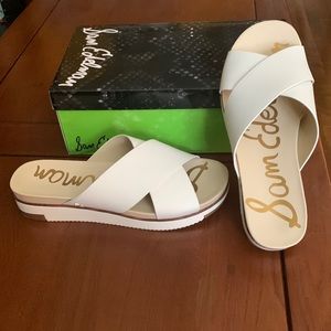 New Sam Edelman white sandals